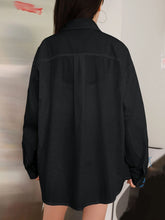 DAZY Solid Drop Shoulder Button Up Oversized Shirt